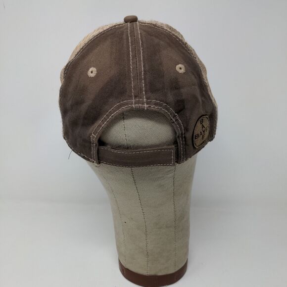 Corvus Bayer Strapback Hat Brown OSFA Farmer Embroidered Logo Distressed - Picture 7 of 12